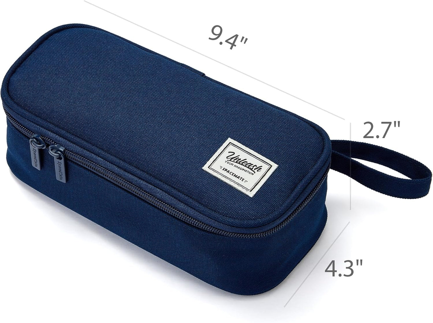 Pencil Case Pouch Box Bag School Supplies Girls Boys Kids, Cute Preppy Stuff Large Big Capacity Aesthetic Pen Organizer, Back to College Stationary, Midnight Blue, Standard Stlye, 1800ml