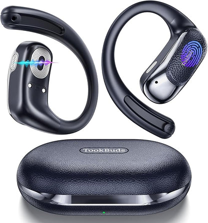 AI Translation Earbuds Real Time, 145 Language Translator Earbuds, Open-Ear Bluetooth 5.4, No Subscription, 60H, USB-C Fast Charge, Translation Headphones for Business Travel Learning (Midnight Blue)
