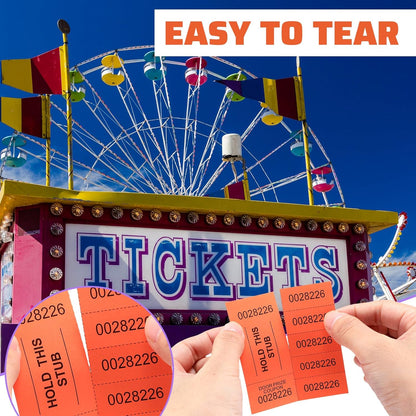 Kosiz 504 Sheets 5 Bid Raffle Ticket with Different Numbers Per Sheet Chinese Auction Tickets for Events Church Basket Auction Silent (Orange)