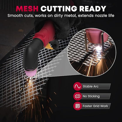bestarc Plasma Cutter, [Pilot Arc][Large LED Display][Air Sensor] 55A bestarc Plasma Cutter Machine 110/220V Dual Voltage, 1/2 Inch Clean Cut 4/5 Inch Max Cut, Post Flow Mesh, 2T/4T for Beginners DIY