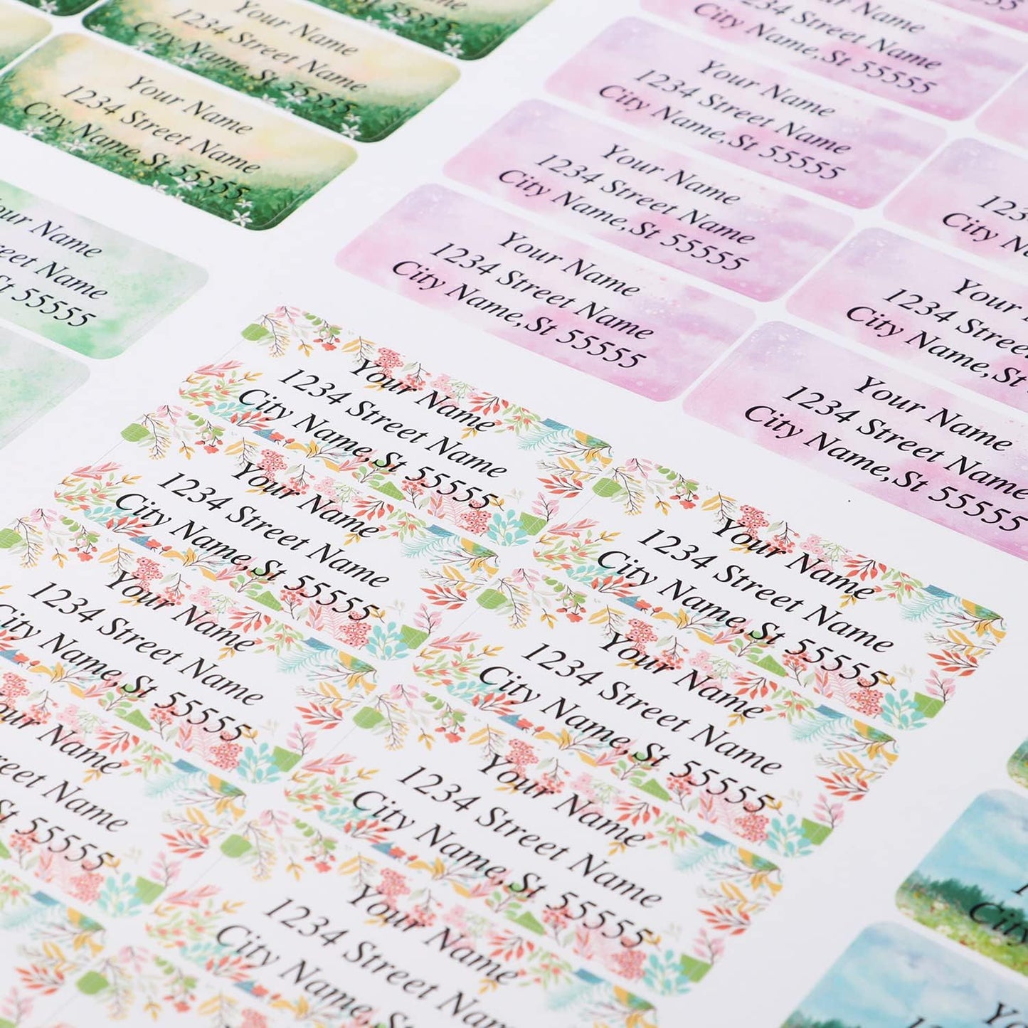 Return Address Labels - Personalized Address Labels, Custom Address Labels Colorful Patterns, Can Be Used for Box, Paper, Plastic, Glass, Metal (2.6x1 Inch, Set of 220, Glossy Vinyl)