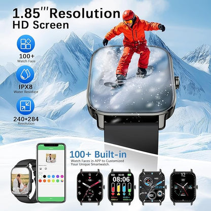 Smart Watch for Women Fitness Tracker: Make Answer Call Waterproof Running Smartwatch Android Phone iPhone Samsung Compatible Digital Mens Watches Pedometer Step Tracker Heart Rate Monitor