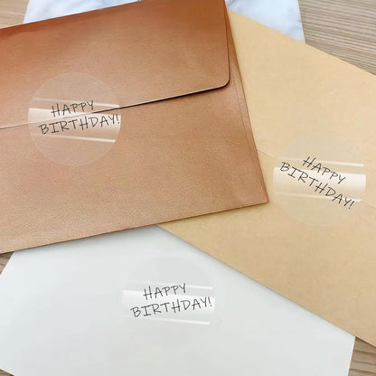 PARLAIM 2 inch Round Clear Circle Dot Sticker, 500pcs Transparent Adhesive Label for Envelope, Cosmetic Box, Gift Bag, Translucent Wafer Package Seals