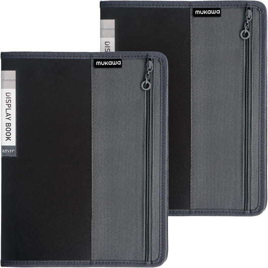 30-Pocket Display Book, 8.5×11 Letter Size Portfolio Folder with Clear Sleeves, Presentation/Certificate Binder & Document Organizer for School, Office & Home, 2 Pack
