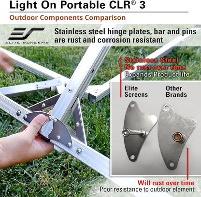 Elite Screens 60-Inch UST Portable Projector Screen with Stand, Foldable and Height Adjustable, 16:9 4K ALR Screen for Ultra Short Throw Projectors, Indoor Home Theater Movie Screen- LPS60H-CLR3