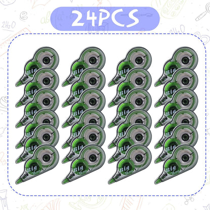 Yexiya 24 Pieces Correction Tapes Original Correction Wide Eraser Applicator Easy to Use Applicator Translucent Tapes Shows for Office Note Journal Scrapbooking, 0.2 Inch x 39.4 Feet