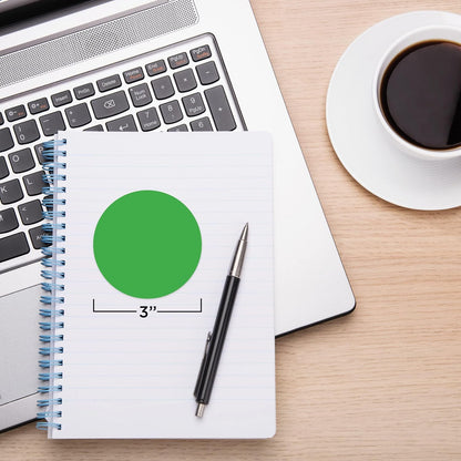 ChromaLabel 3 Inch Round Label Permanent Color Code Dot Stickers, 500 Labels per Roll, Green