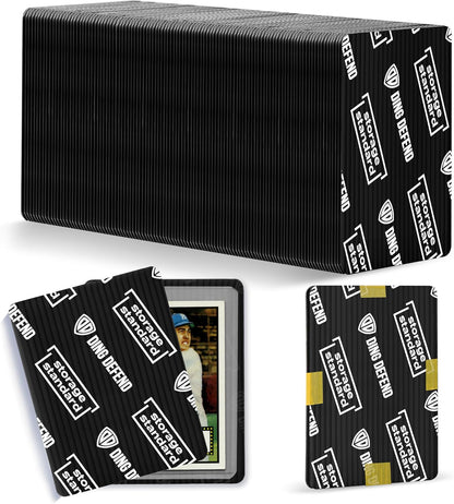 Ding Defend 110-Pack Trading Card Protector Shipping - 3.5 x 4.5 Inch Black Hobby Card Shipping Supplies w/Rounded Corners, Lightweight & Reusable for Raw Top Loaders, Semi-Rigids, Team Bags