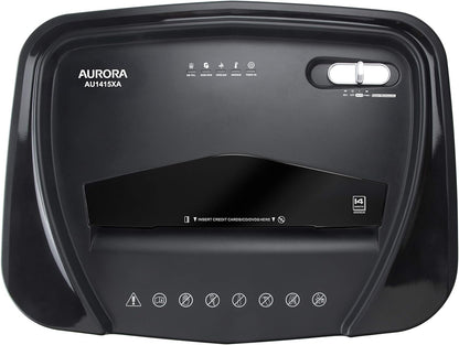 Aurora AU1415XA 14-Sheet Crosscut Paper/CD and Credit Card Shredder/ 5-Gallon pullout Basket/ 10 Minutes Continuous Run Time