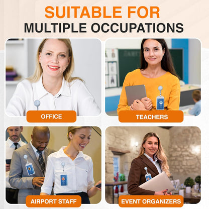 100 Pack Badge Reels Retractable Badge Holder with Clip, Id Clips for Badges, Id Badge Reel, Retractable Id Badge Clip with Clear Vinyl Strap & Alligator Swivel, No Twist Dispenser (Clear)