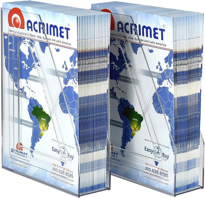 Acrimet Magazine File Holder, Durable Rack, Space-Saving Organizer (Plastic) (Clear Crystal Color) (2 pack)