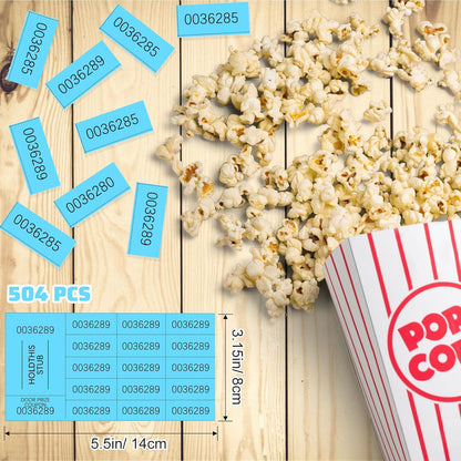 Kosiz 504 Sheets 15 Bid Raffle Ticket with Different Numbers Per Sheet Chinese Auction Tickets for Events Church Basket Auction Silent (Lake Blue)