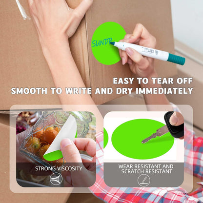 PARLAIM 3”Color Coding Labels Stickers,4Rolls/2000per Dispenser Box Round Adhesive Circle Dot Stickers for Inventory Office Home (Green)