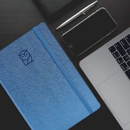 Undated Daily Planner – 3-Month A5 Productivity Organizer with Full Page Per Day, Hourly Schedule, Goal Setting, Habit Tracker, Weekly & Monthly Pages – Hardcover Time Management Notebook (Blue)