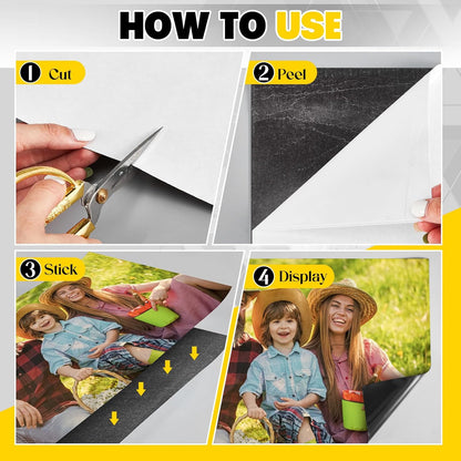 16 Inch x 5 ft x 30mil Extra Large Adhesive Magnetic Sheet Roll Not Printable Adhesive Backing Cut and Customize Flexible Sheets Blank White Surface Magnetic Sign for Craft Photo Craft