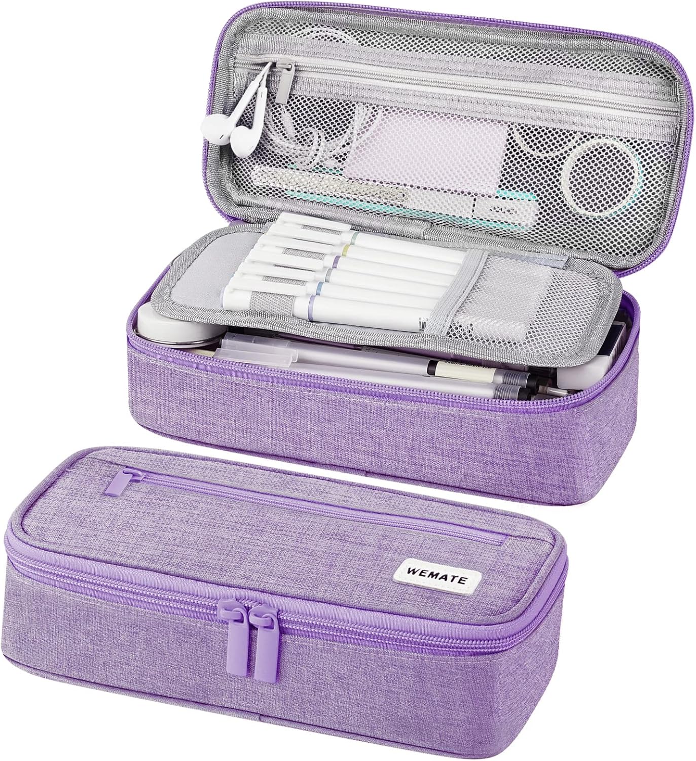 WEMATE Pencil Case, Large Storage Organizer for Stationery, Back - to - School Essential, Teacher Must - have, Big Pencil Pouch, Marker Case School Supplies for College & High School