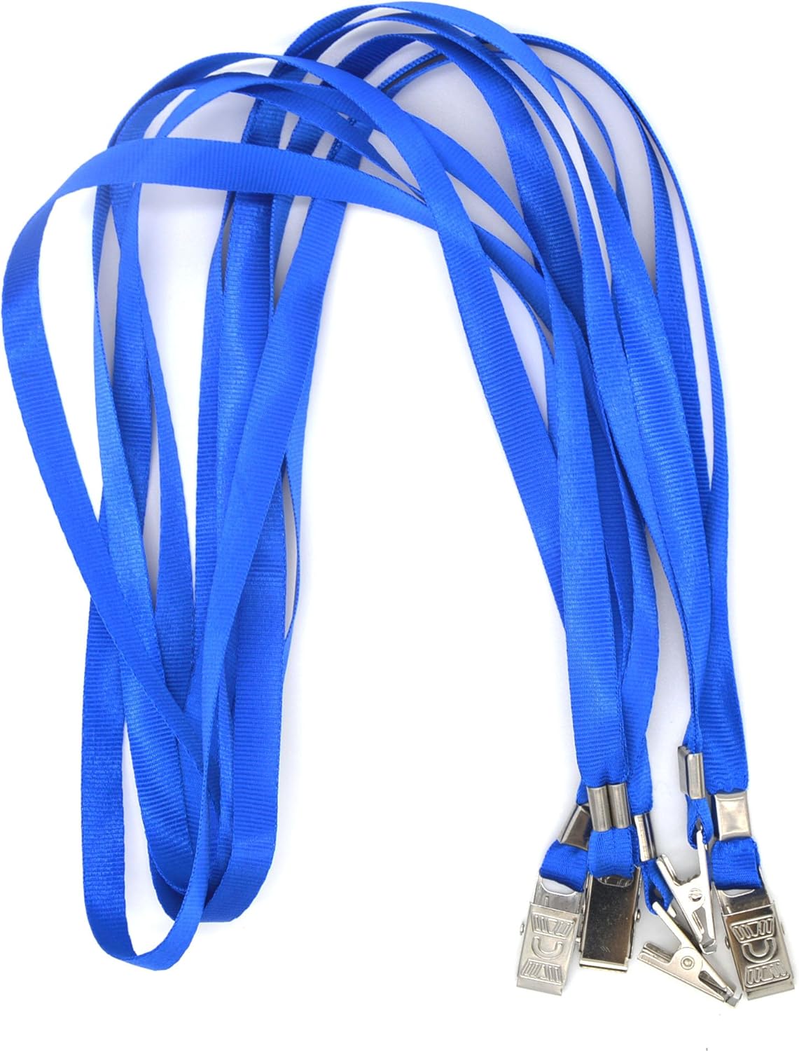 Name Tags,Bird Fiy 50 Pcs Waterproof Type Clear Plastic Horizontal Name Tag Badge Id Card and 50 Pcs Blue Lanyard