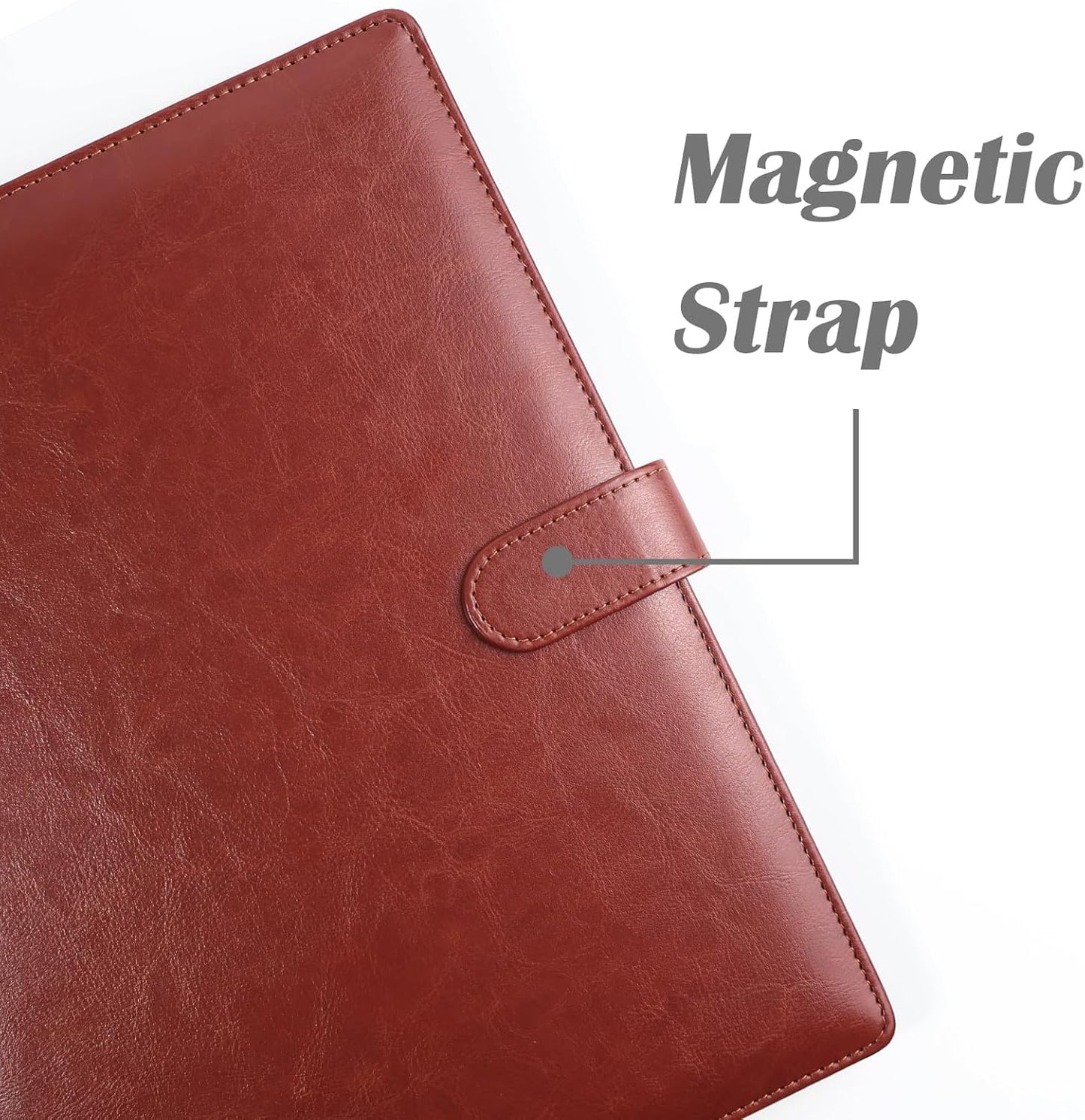 PU Leather Portfolio Binder, Professional Padfolio with Clipboard, Legal Pad Holder for A4 Letter Size Notepad, Resume Portfolio Folder for Business School Office Conference(Brown)