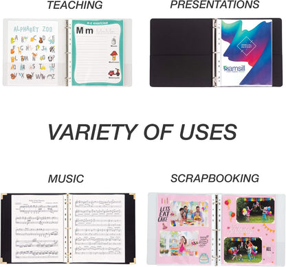 Samsill 50 Pack Standard Weight 11 Hole Clear Sheet Protectors, Acid Free Archival Safe, 8.5 x 11 inches, Top Loading