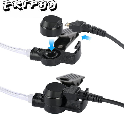 Police Earpiece 3.5mm /1 Pin Listen Only Acoustic Tube Earbud Headset for Remote Speaker Mic Motorola Kenwood 2 Way Radio FBI Security Surveillance Walkie Talkie (2 Packs)