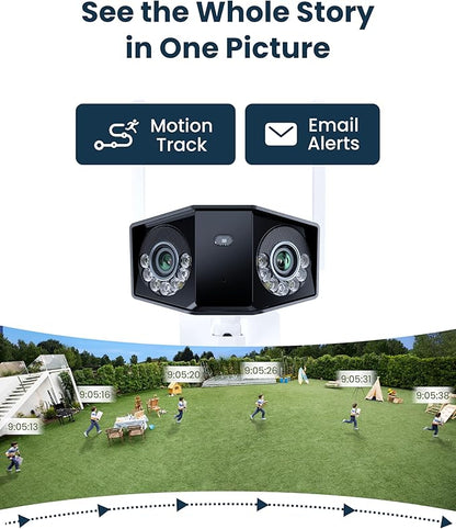 REOLINK 16MP WiFi Security Camera Outdoor, 180° Ultra-Wide Angle, Duo 3 WiFi, 2.4/5GHz Wi-Fi 6, Smart Detection, Color Night Vision, Two-Way Talk, IP67, Up to 512GB Storage, Plug-in Power (12V/2A)