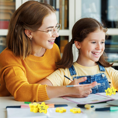 Spakon 25 Pcs Inspirational Star Erasers for Kids Bulk Cute Back to School Erasers 1.57" Fun Eraser for Classroom Prize You're A Star Yellow Motivational Gift for School Student Rewards