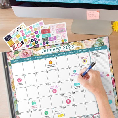 Ospelelf Desk Calendar 2025-2026 Large 22'' x 17'', Monthly Desktop Calendars, 18 Month Family Calendars, Use Jan 2025 - June 2026