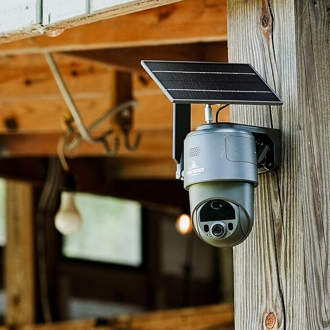 TACTACAM – Defend 360 Cellular Security Camera, 4K Photos, 1080p Video, Solar + Rechargeable Battery, 360° Pan/Tilt/Zoom, LTE Cellular, Motion Alerts, Weather Resistant