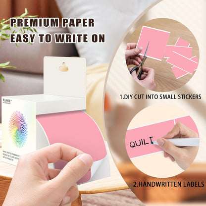 3 x 5 Inch 250Pcs Rectangle Color Coding Stickers,Strong Adhesion, Easy to Write Label for Organization,Inventory,Business Labeling,Pink