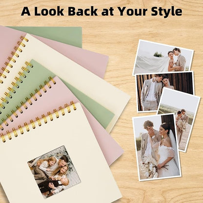 Vienrose 10 x 10 Inch Scrapbook Photo Album, Linen Hardcover Photo Book with 80 White Pages, DIY Memory Book Kit with Accessories for Wedding, Baby Shower, Travel, Christmas (Pink, 40 Sheets)