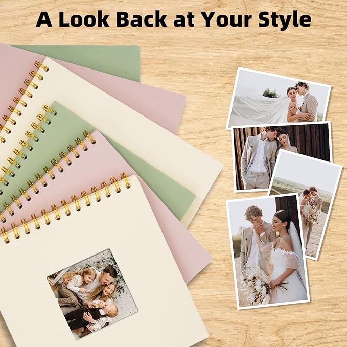 Vienrose 8 x 8 Inch Scrapbook Photo Album, Linen Hardcover Photo Book with 40 White Pages, DIY Memory Book Kit with Accessories for Wedding, Baby Shower, Travel, Christmas (Beige, 20 Sheets)