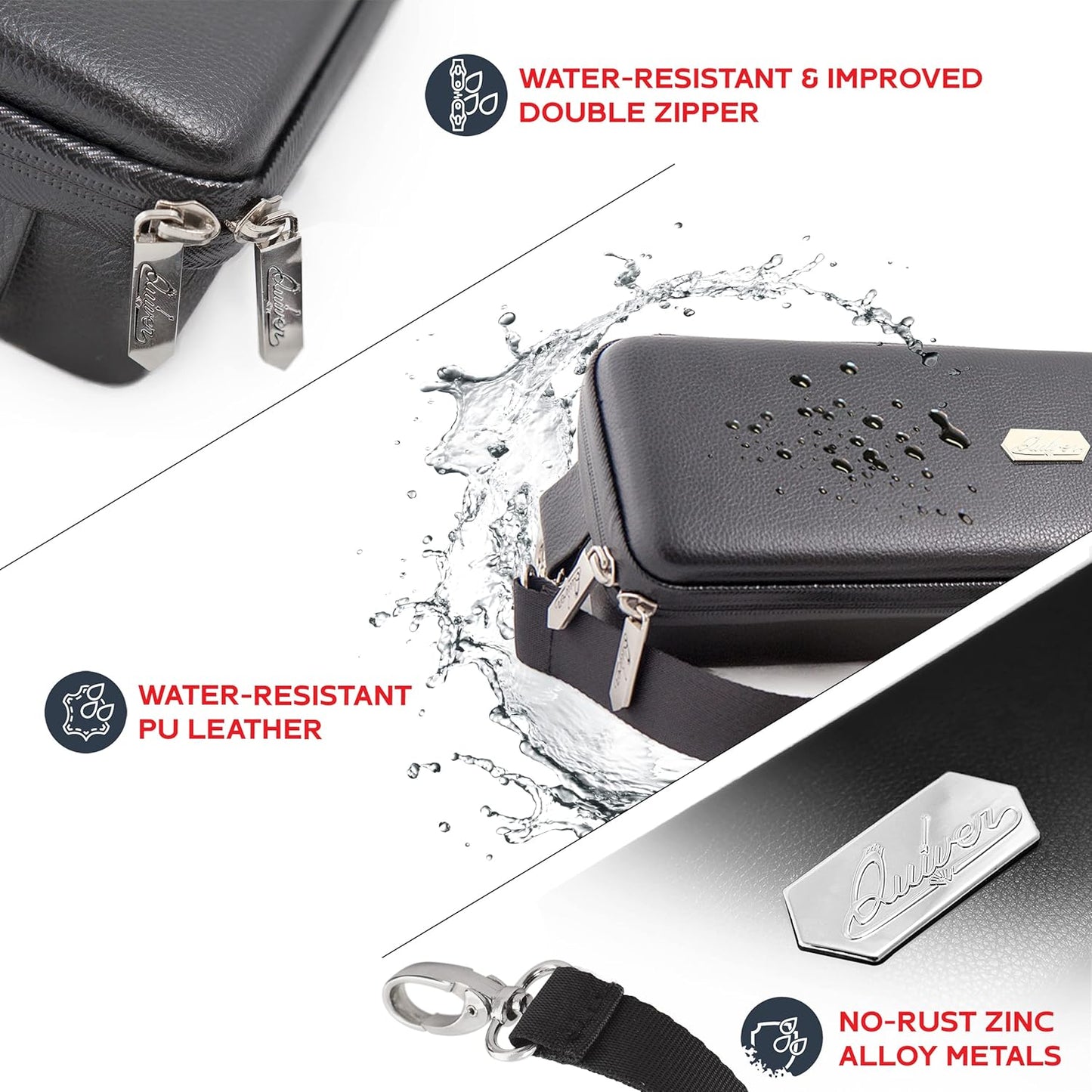 Quiver Time Black Bolt Card Carrying Case fits Pokemon Cards and other TCG Games - Storage Bag for Playing/Trading Cards and Deck Box (Straps, Dividers & 100 Apollo Card Sleeves)