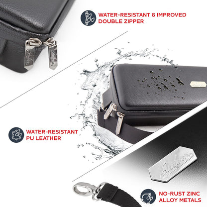 Quiver Time Black Bolt Card Carrying Case fits Pokemon Cards and other TCG Games - Storage Bag for Playing/Trading Cards and Deck Box (Straps, Dividers & 100 Apollo Card Sleeves)