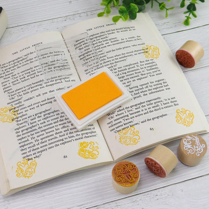 Craft Ink Pad for Rubber Stamps, Paper, Wooden, Fabric, Scrapbooking, Non-Toxic Finger Ink Pads for Kids (Yellow)