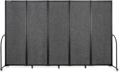 Folding Room Partition,Privacy Room Screen with Arms,Office Dividers Partition Wall,10'2"L* 6'7"H,Dark Grey