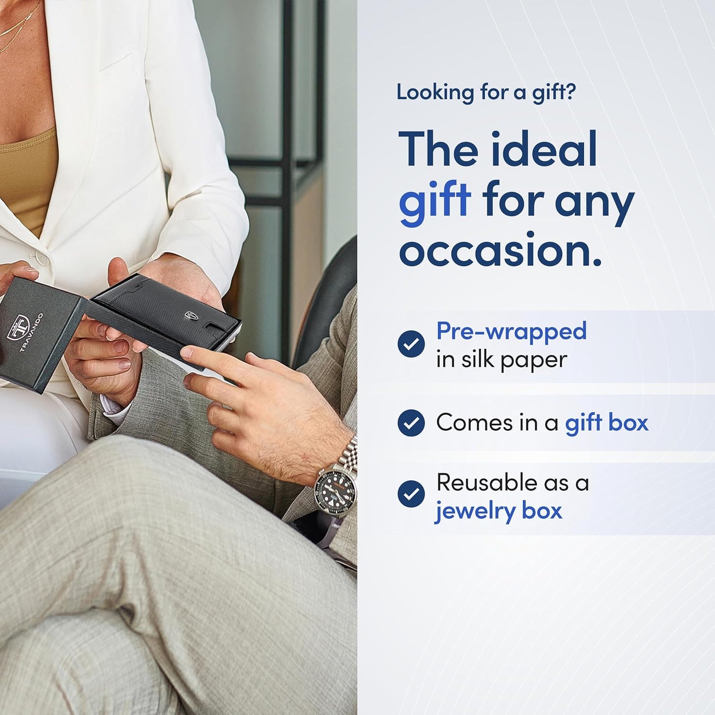 TRAVANDO Mens Wallet with Money Clip AUSTIN RFID Blocking Bifold Credit Card Holder for Men with Gift Box