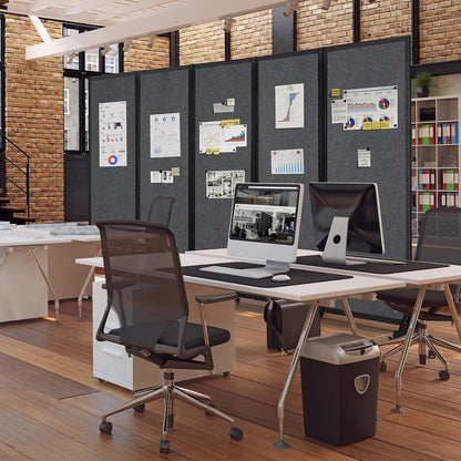 Room Partition,Folding Privacy Divider,Office Partition Dividers,Office Dividers Wall, 10'6"W x 6'7"H,Grey