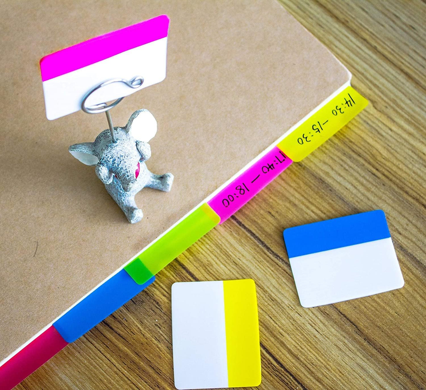 ELII 300 Pcs Tabs 2 Inch Sticky Index Tabs,Colorful Tabs for Notebooks,Writable and Transparent Book Tabs Page Tabs Colored Page Markers, Tabs for Books, Notebook Tabs, Tabs for Annotating Books