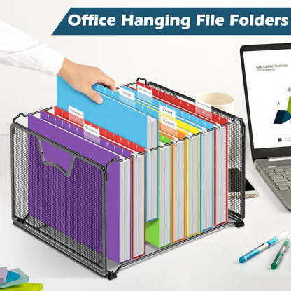 30 Pack Hanging File Folders Letter Size, Assorted Hanging Folders with 1/5-Cut Adjustable Tab, 1 Inch Expansion, Extra Capacity Hanging File Folders, Perfect Office, Home, Classroom Supplies