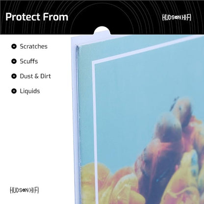 New Hudson Hi-Fi Vinyl Record Outer Sleeve Covers - 500 Pack - Premium Crystal Clear Sleeves - Protect Your LP Albums from Scratches, Dirt & Dust - 3 Layers of 30µm Thick No-Acid Exterior Disc Cover