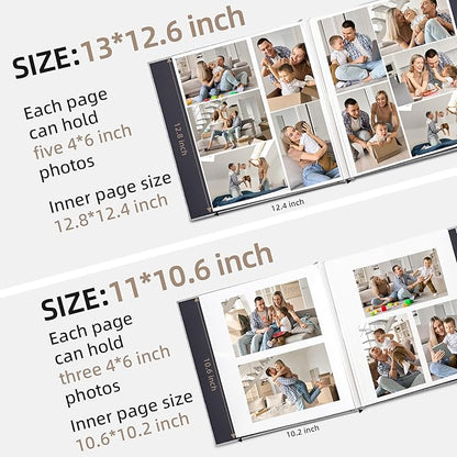 Vienrose Large Photo Album Self Adhesive for 4x6 5x7 8x10 Pictures Scrapbook Album DIY Scrap Book 40 Sticky Pages with A Metallic Pen