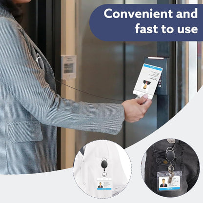 20 Pack Badge Reels Retractable ID Badge Holder with Carabiner Heavy Duty Badge Reel Clip and Key Chain for Work Office