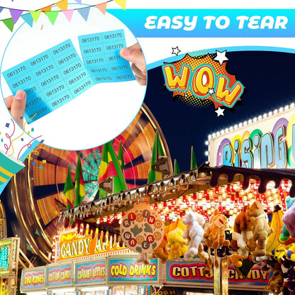 Kosiz 1000 Sheet 25 Bid Raffle Tickets Chinese Auction Tickets Sheets Auction Fundraiser Ticket Numbered with Name and Phone Number Per Sheet Raffle Tags for Silent Auction(Lake Blue)