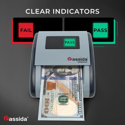 Cassida InstaCheck Small Footprint, Easy to Read Automatic Counterfeit Detector with Infrared, Magnetic and Ultraviolet Sensors, Compact and Lightweight Grey 11-3/4" x 9-1/2"