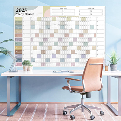 Ospelelf 2025 Wall Calendar Large 32'' x 48'' Dry Erase Laminated Calendar for Wall, 12 Month Family Calendar, Use Jan 2025 - Dec 2025 (Morandi)