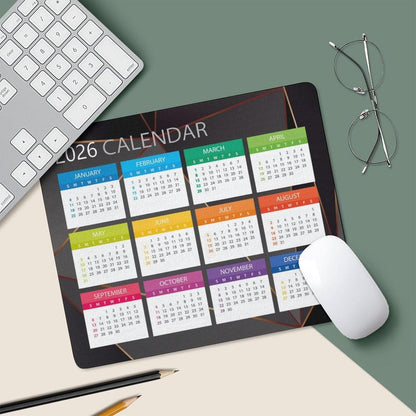 2026 Mouse Pad Calendar Computer Mouse Pads Calendars Non-Slip Rubber Desk Mat Mousepad Gaming Office Keyboard Mat