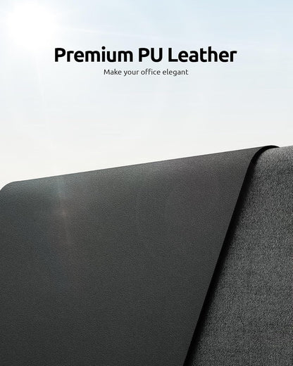 YSAGi Leather Desk Protector, Office Mat, Large Mouse Mat, Non-Slip PU Leather Blotter, Laptop Pad, Waterproof Writing Pad for Office and Home (Dark Grey, 31.5" x 15.8")