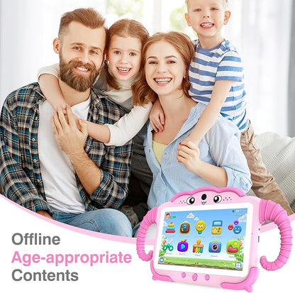 Kids Tablet 7IN Tablets for Kids 3-7, Tablet for Toddlers with Educational Games, 32GB Toddler Tablets for Children with Learning Apps, WiFi, Touch Screen, Shock Proof Case, Gift for Toddler Boy Girl