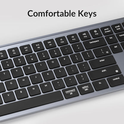 Keychron B6 Pro Ultra-Thin Wireless Keyboard, Full-Size ZMK with Numeric Keypad Quiet Typing, 2.4 GHz/Bluetooth 5.2/Wired Connection Long Battery Life, Compatible with Mac Windows Linux - Space Gray