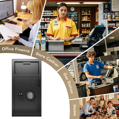 KAER Depository Drop Safe Box - Heavy Duty 4.0 Cu Ft Money Safe with Drop Slot Digital Combination Anti-Fishing Deposit Safes for Business/Home/Office Cash Slips Expense